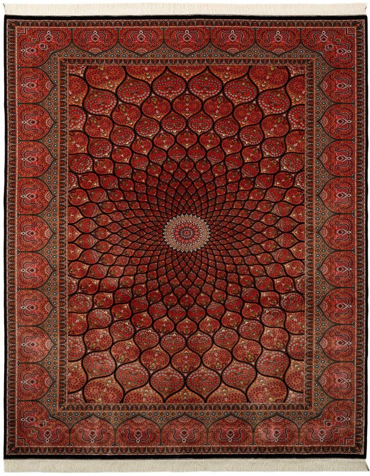 Detail image of 6' 5 x 9' 11 Ghom Design Rug
