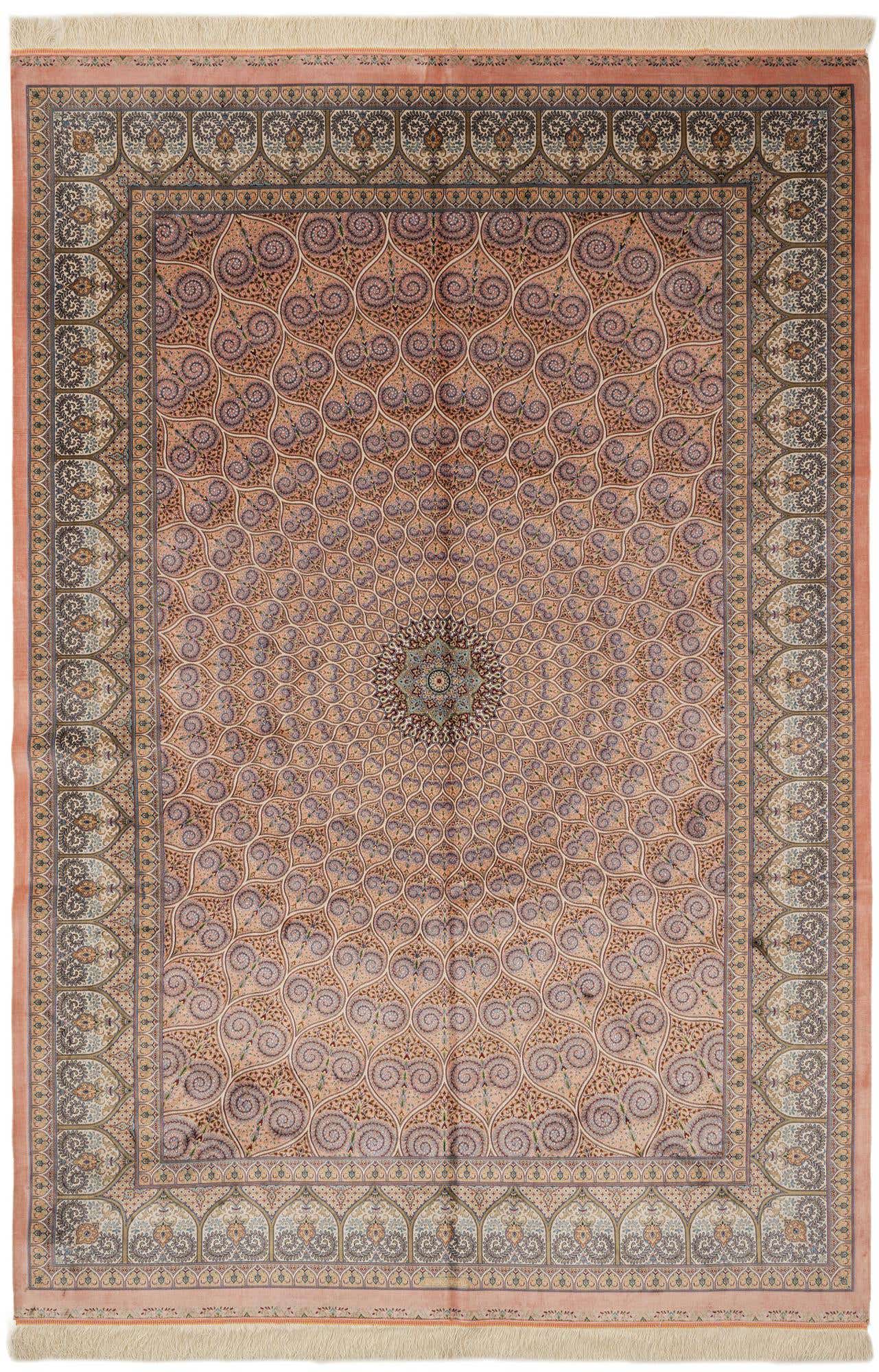 6' 6 x 9' 7 Ghom Design Rug