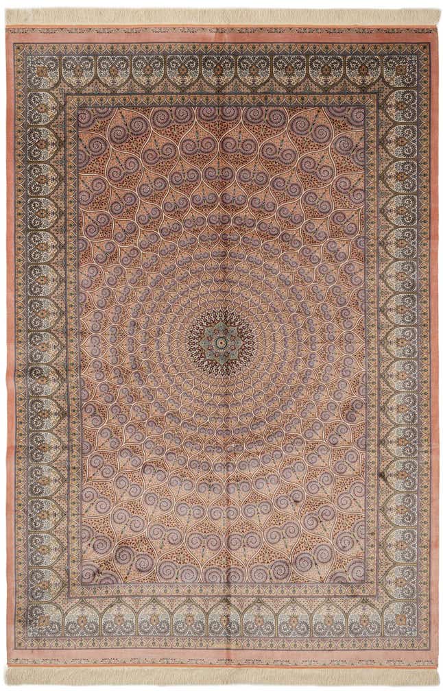 6' 6 x 9' 7 Ghom Design Rug