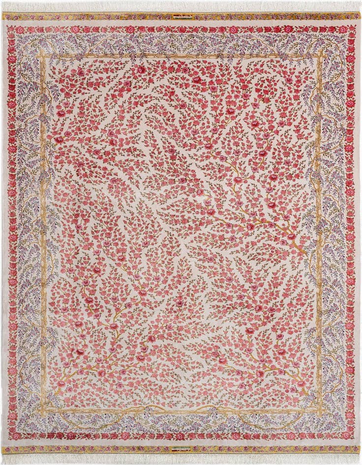 Detail image of 6' 7 x 9' 10 Ghom Design Rug
