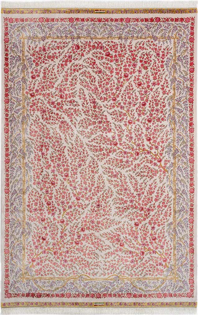 6' 7 x 9' 10 Ghom Design Rug