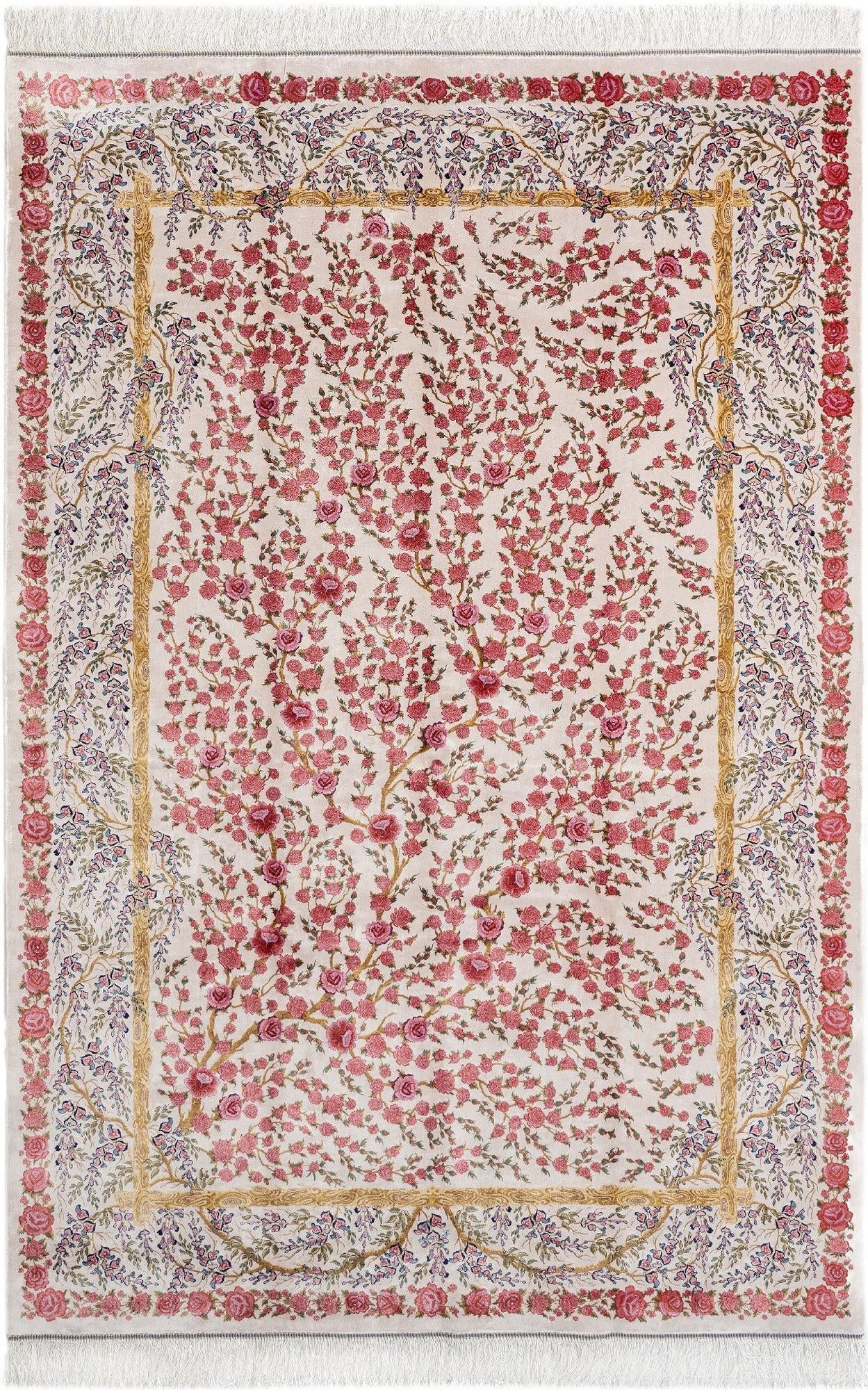 4' 5 x 6' 7 Ghom Design Rug