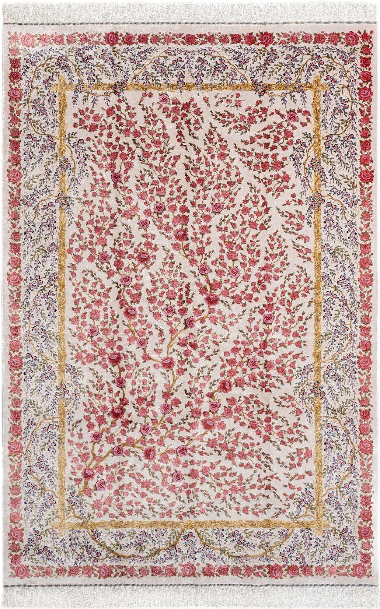 4' 5 x 6' 7 Ghom Design Rug