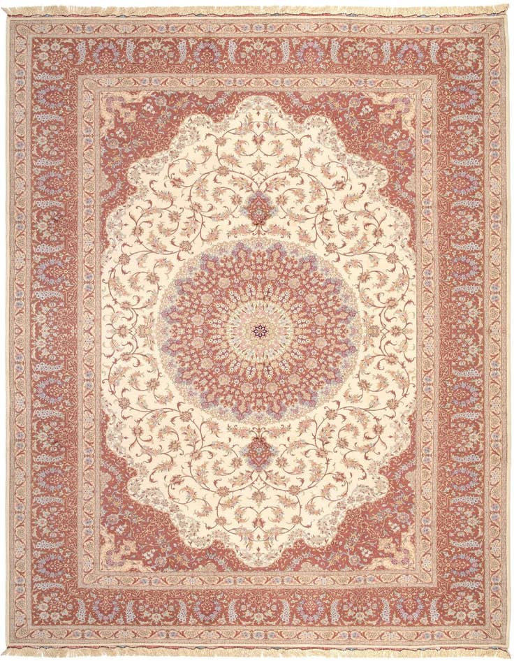 Detail image of 8' 3 x 11' 6 Ghom Silk Rug
