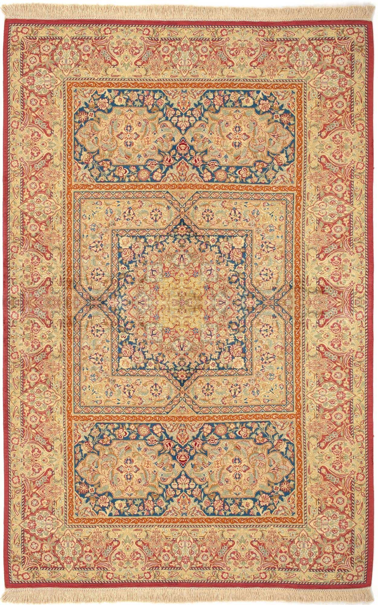 3' 5 x 5' 2 Ghom Silk Rug