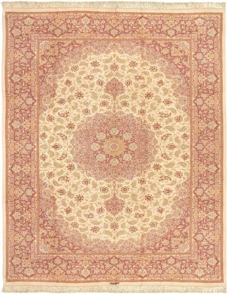 Detail image of 6' 10 x 10' 1 Ghom Silk Rug