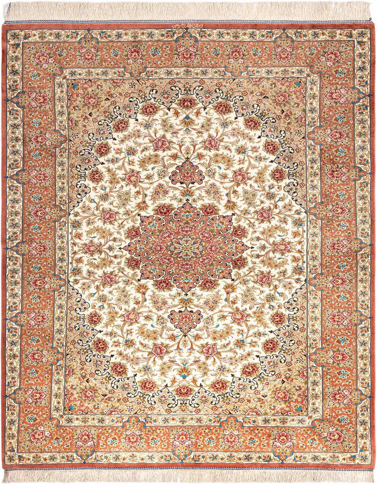 Detail image of 3' 3 x 5' 1 Ghom Silk Rug
