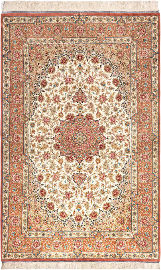 Detail image of 3' 3 x 5' 1 Ghom Silk Rug