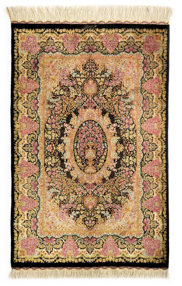 Detail image of 2' 7 x 3' 10 Ghom Silk Rug