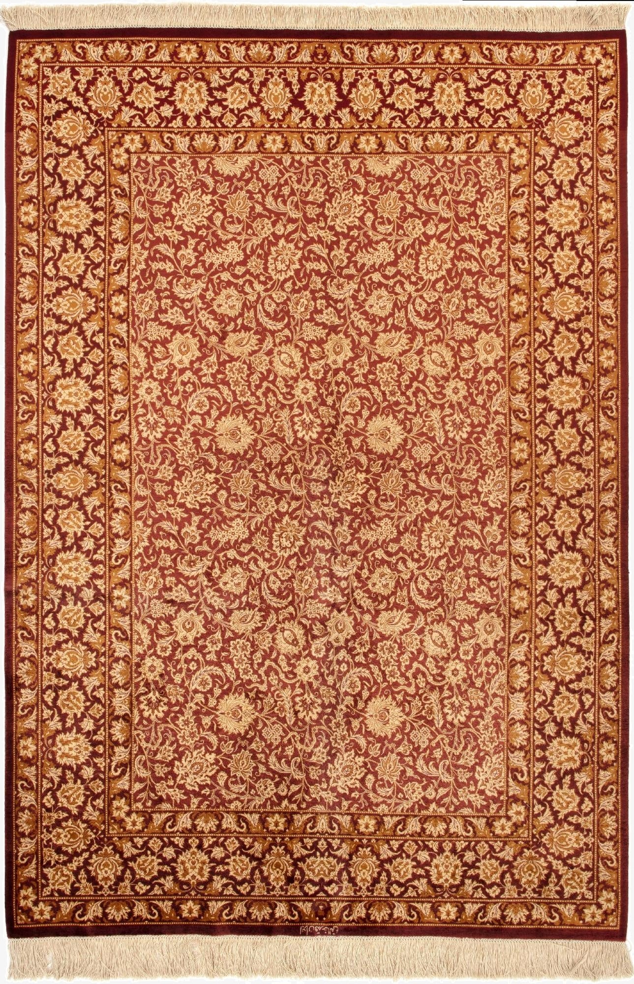 4' 4 x 6' 7 Ghom Silk Rug