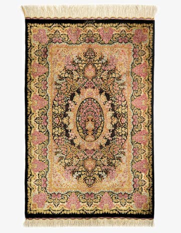 2' 7 x 3' 10 Ghom Silk Rug
