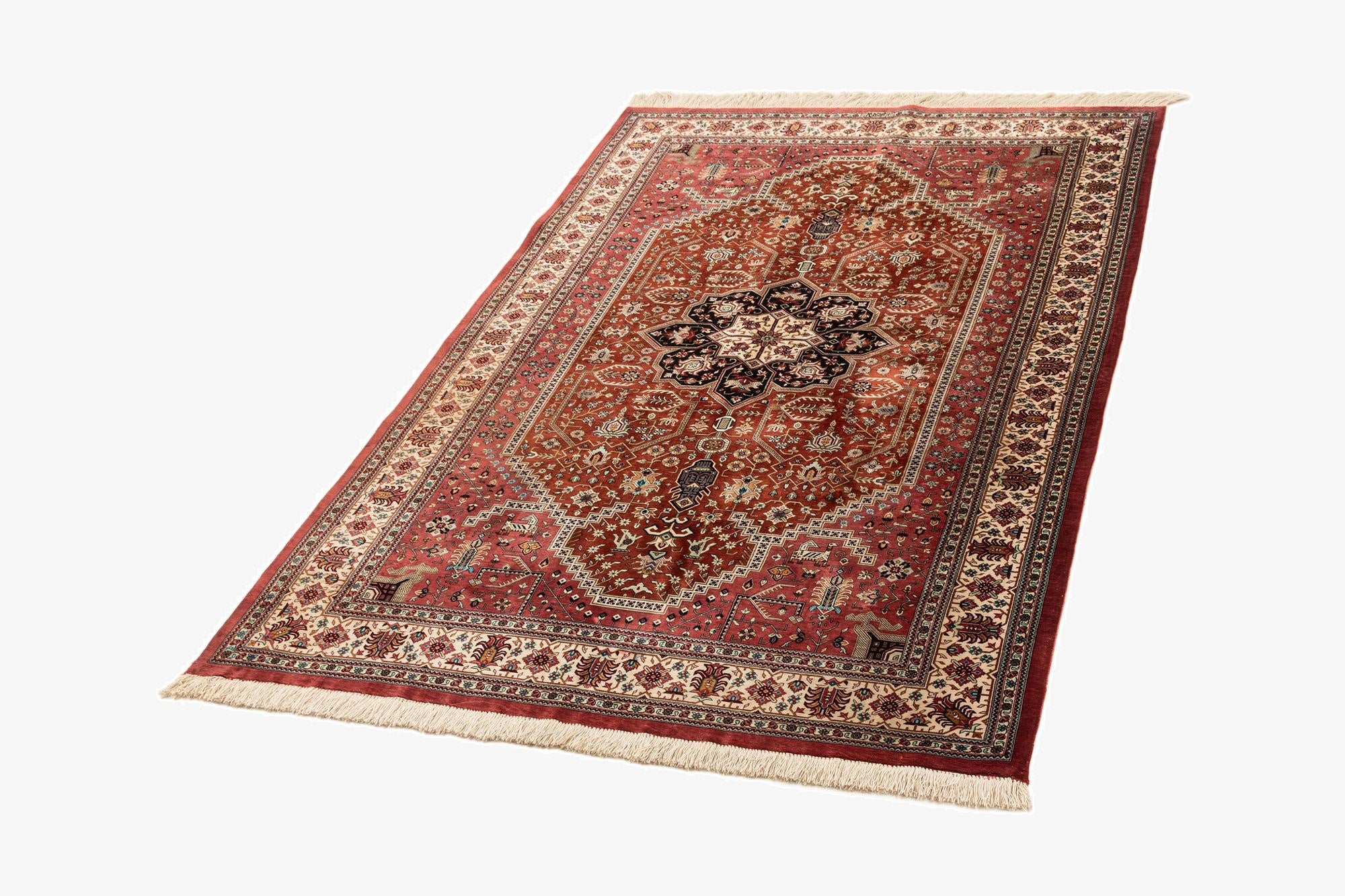 4' 3 x 6' 9 Ghom Silk Rug
