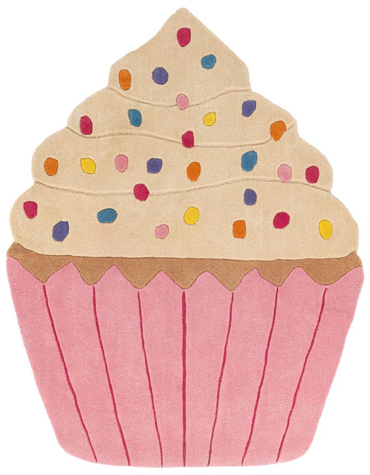 Detail image of 4' 8 x 5' 3 Happy Rugs Cupcake Wool