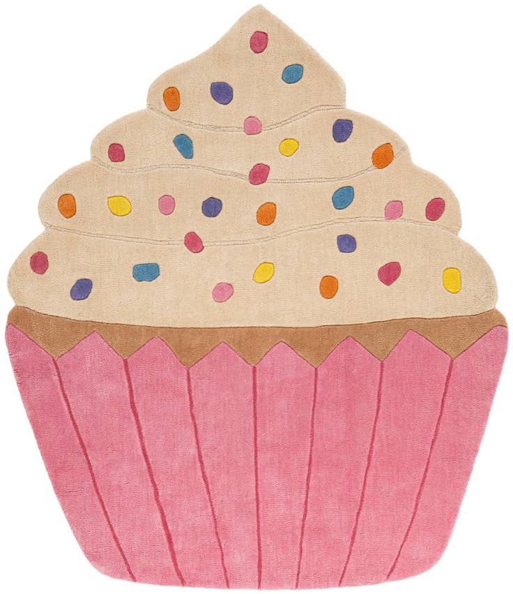 Detail image of 5' 4 x 6' 1 Happy Rugs Cupcake Wool
