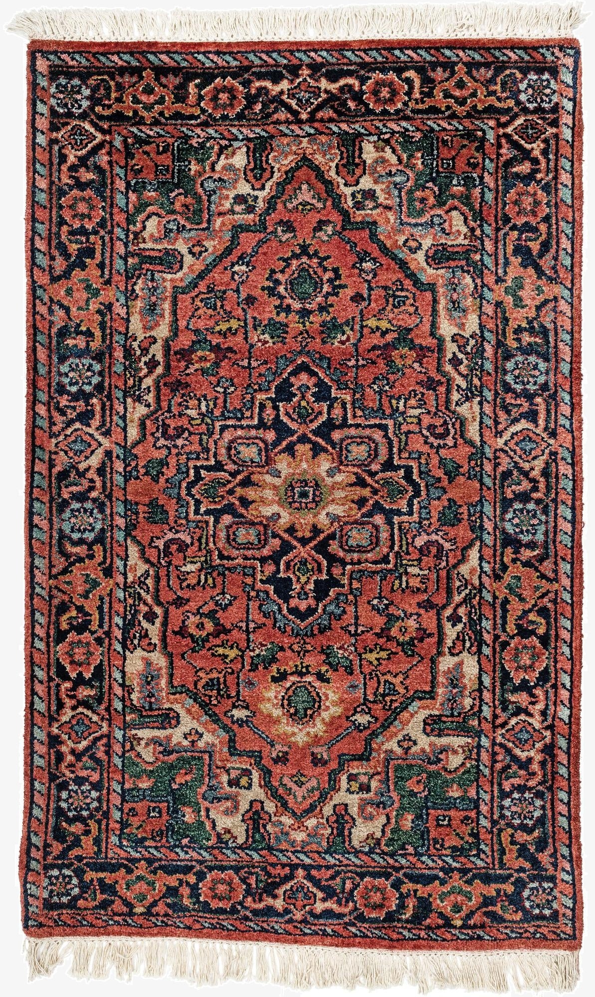 3' 2 x 5' 2  Hand Knotted Heriz Wool Rug