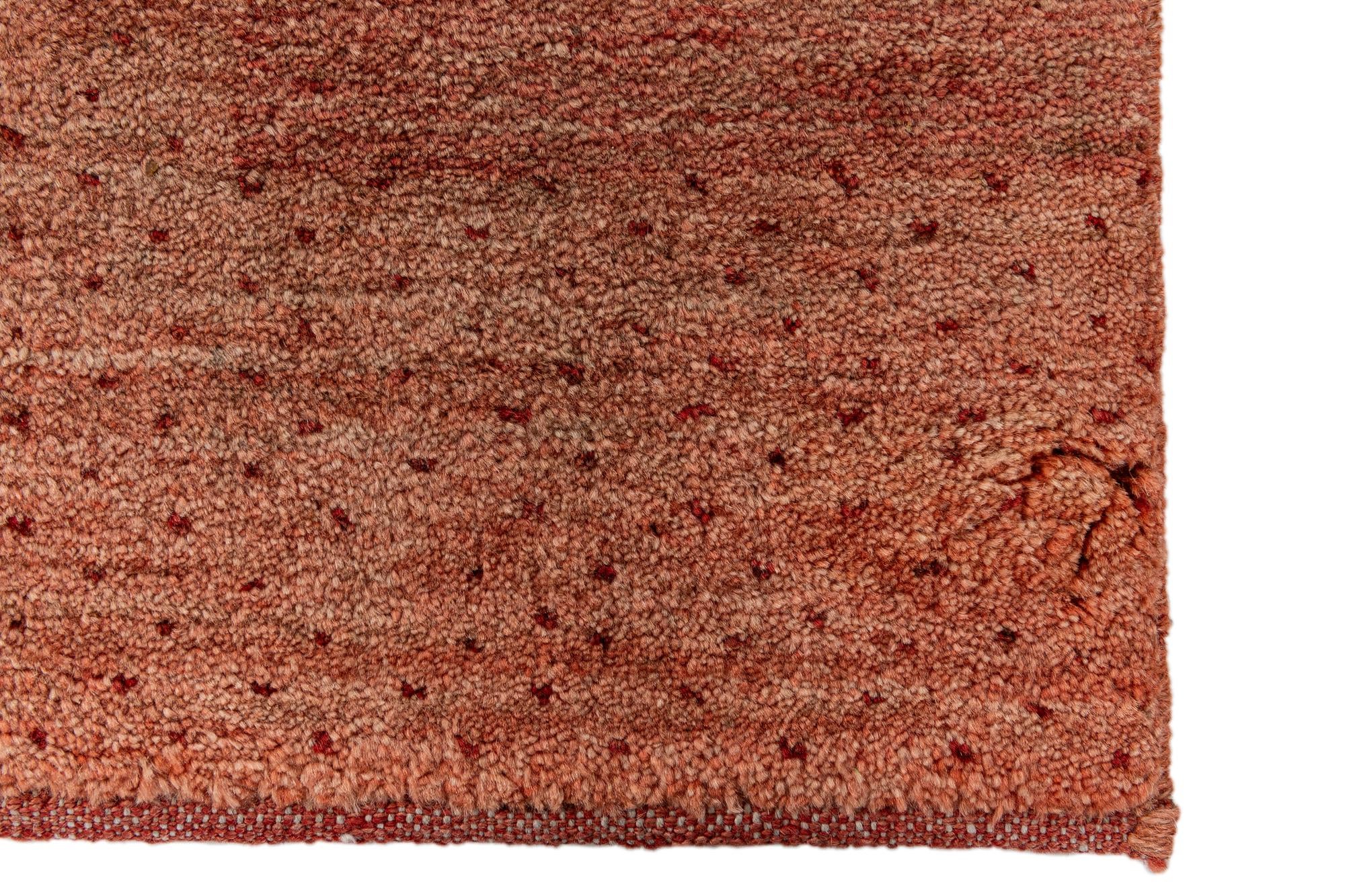 6' 10 x 9' 1 Hand Knotted Indo Gabbeh Wool Rug
