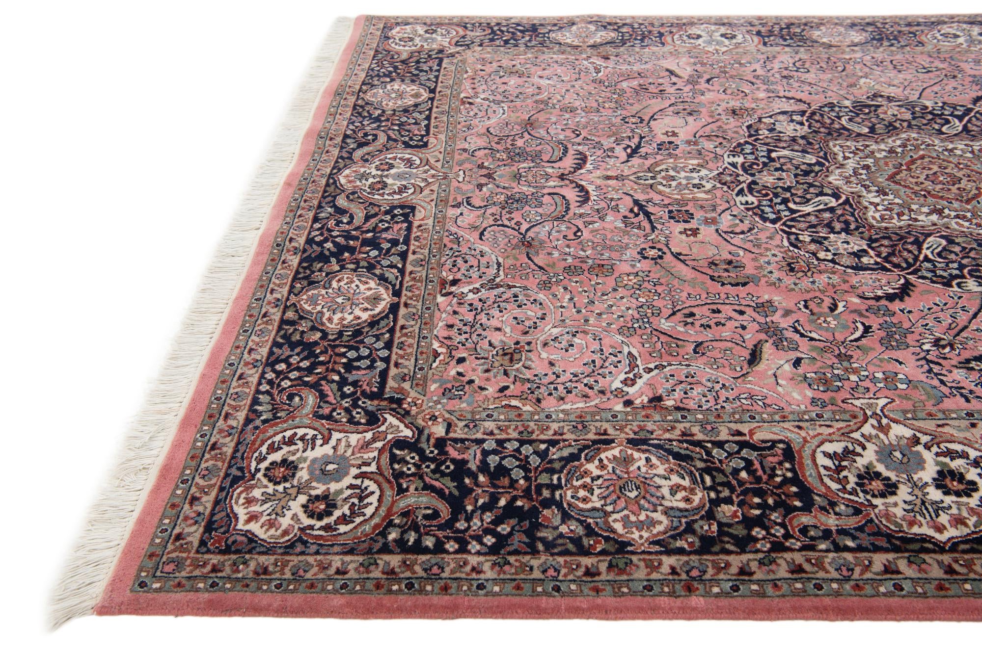 6' 6 x 8' 1 Hand Knotted Isfahan Oriental Wool Rug