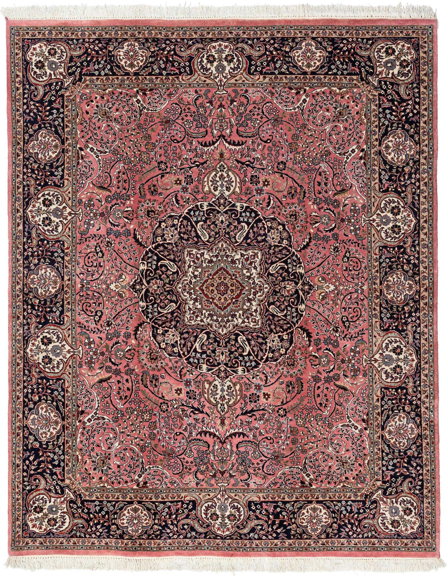6' 6 x 8' 1 Hand Knotted Isfahan Oriental Wool Rug