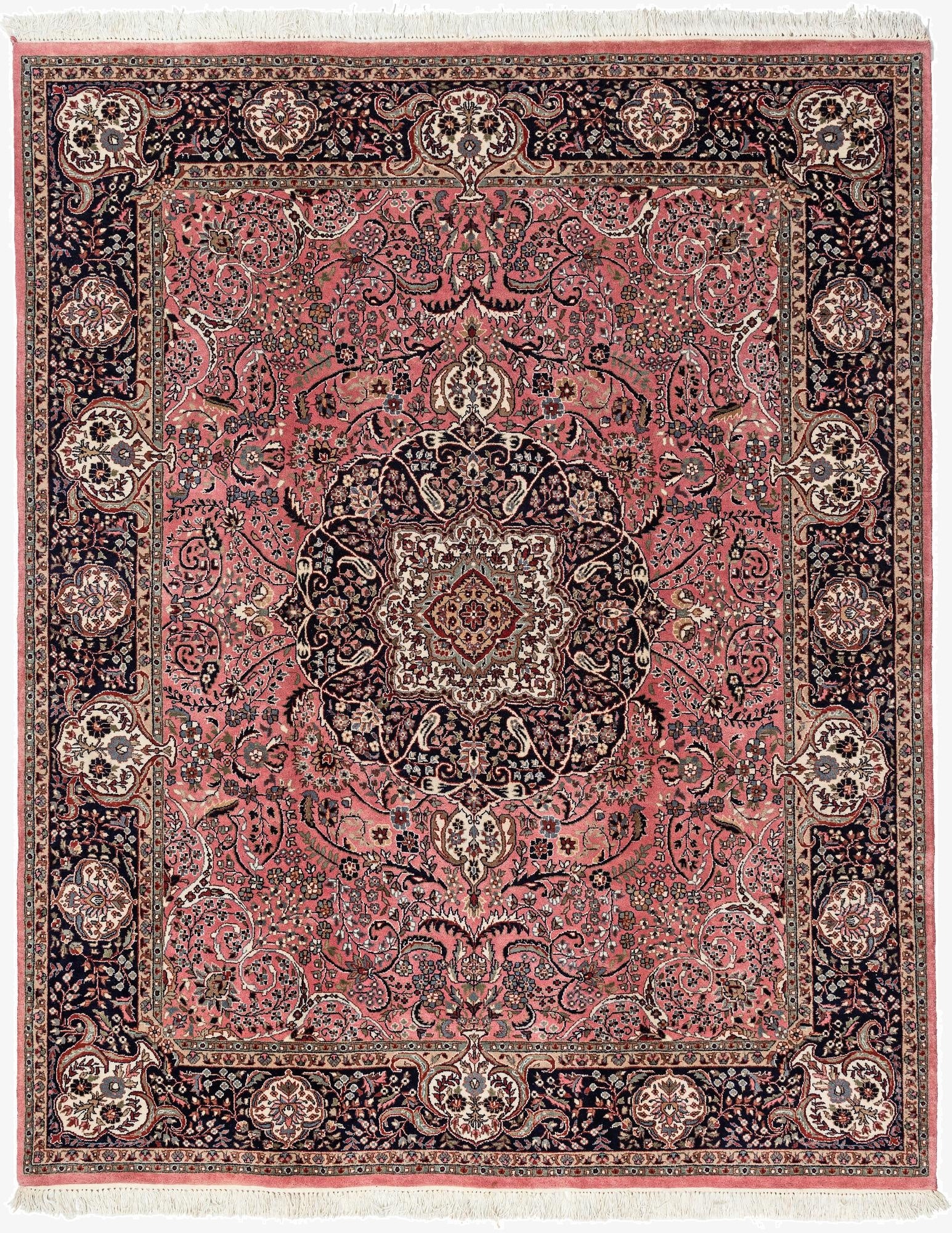 6' 6 x 8' 1  Hand Knotted Isfahan Oriental Wool Rug