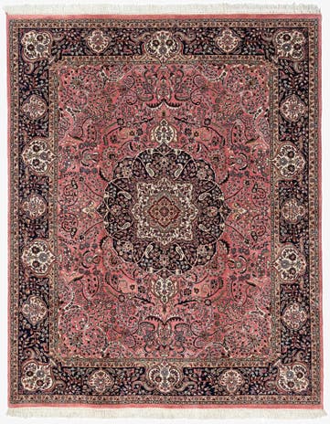 6' 6 x 8' 1 Hand Knotted Isfahan Oriental Wool Rug