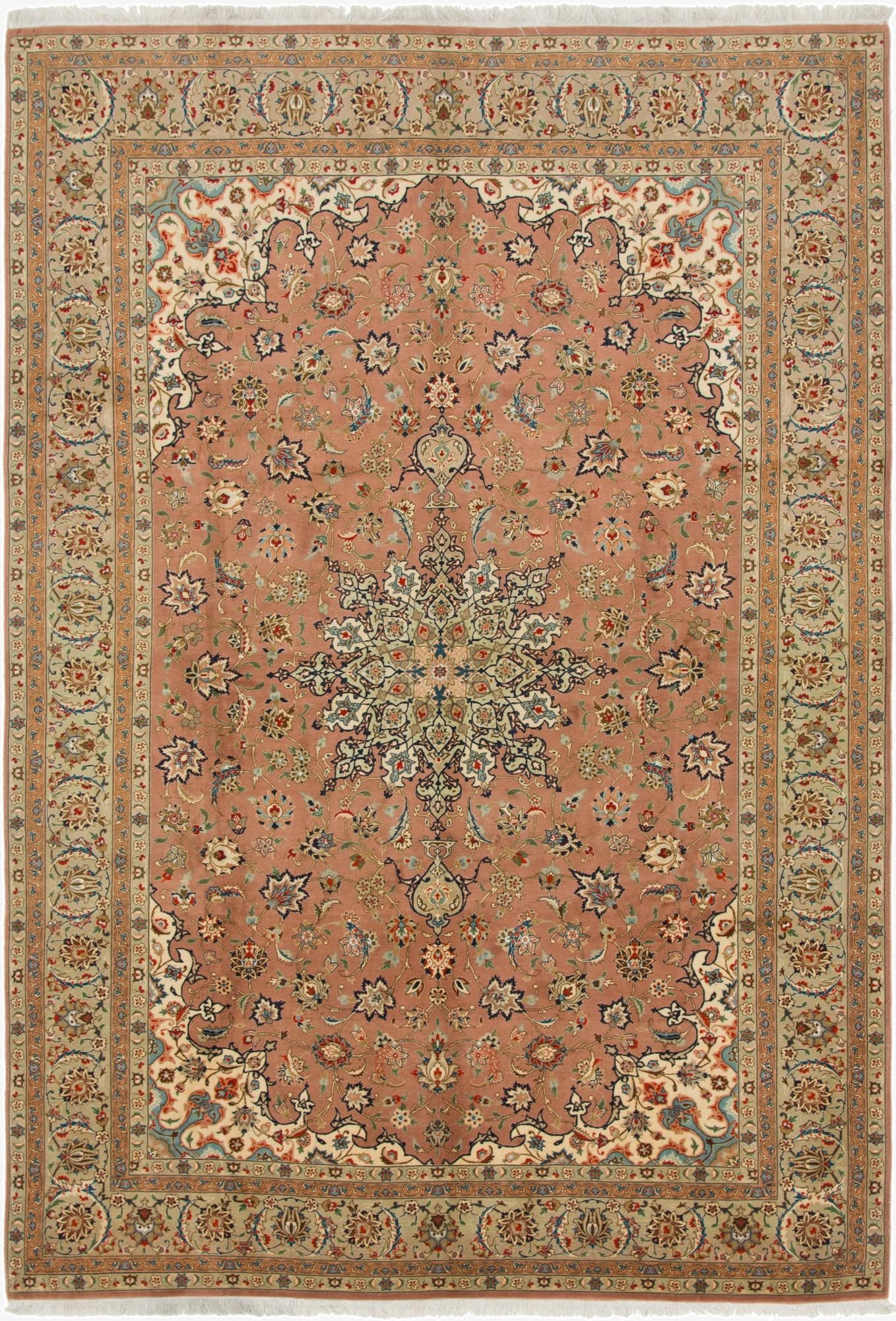 6' 8 x 9' 8  Hand Knotted Isfahan Persian Rug