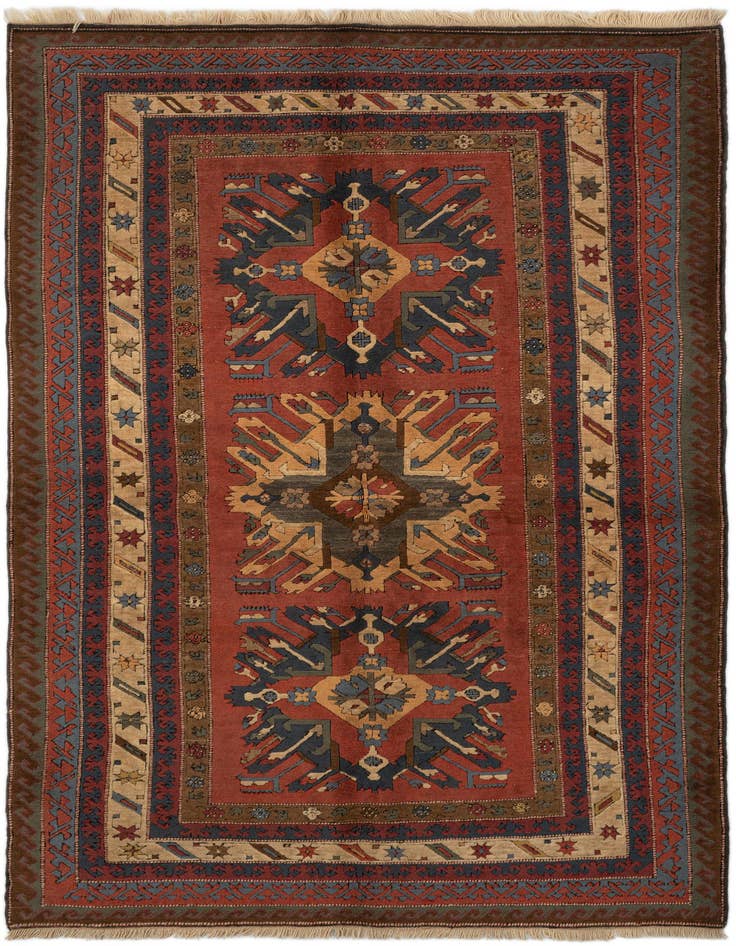 Detail image of 5' 2 x 7' 10 Hand Knotted Kars Wool Rug