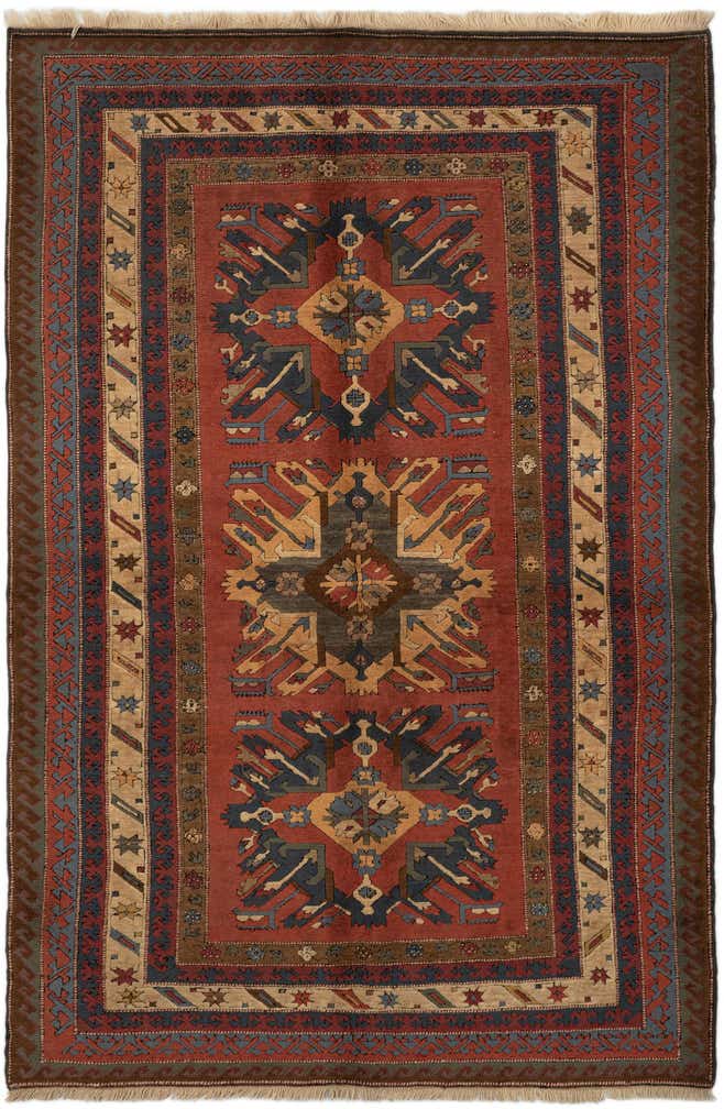 5' 2 x 7' 10 Hand Knotted Kars Wool Rug