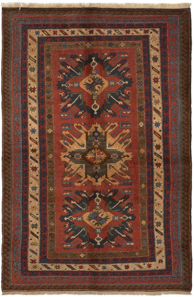 Detail image of 5' 2 x 7' 10 Hand Knotted Kars Wool Rug