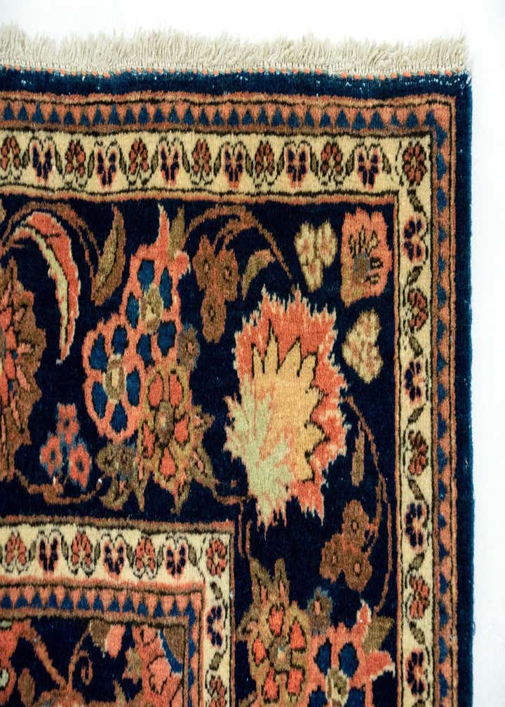 4' 3 x 6' 6 Hand Knotted Kashan Persian Wool Rug
