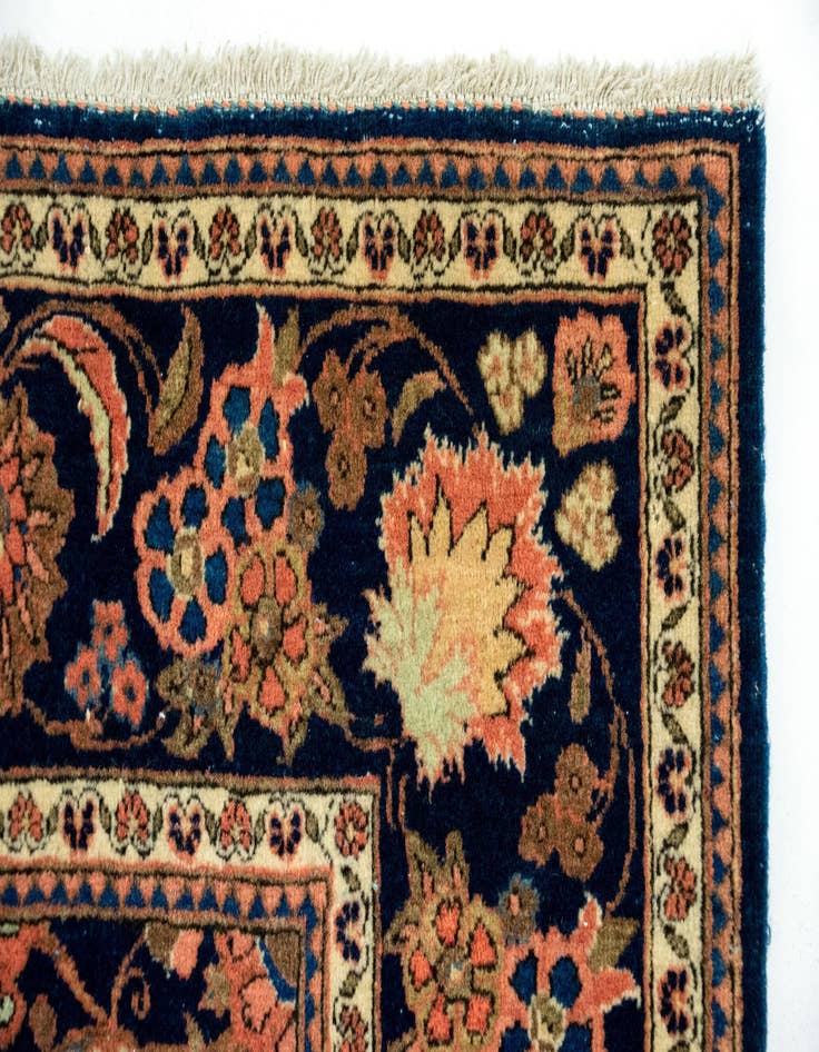 Detail image of 4' 3 x 6' 6 Hand Knotted Kashan Persian Wool Rug