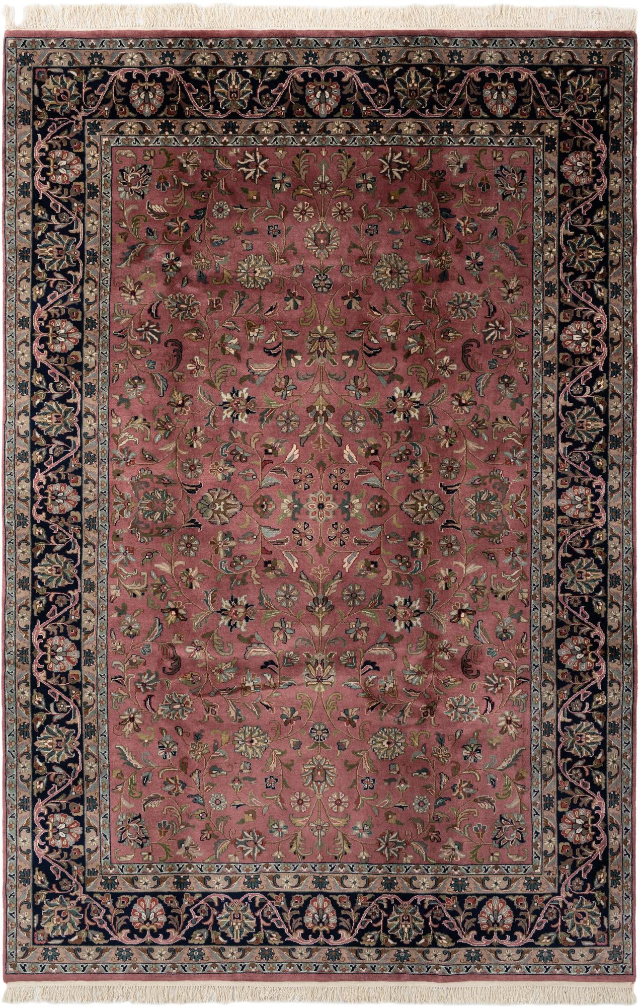 6' 6 x 9' 10 Hand Knotted Kashan Wool Rug