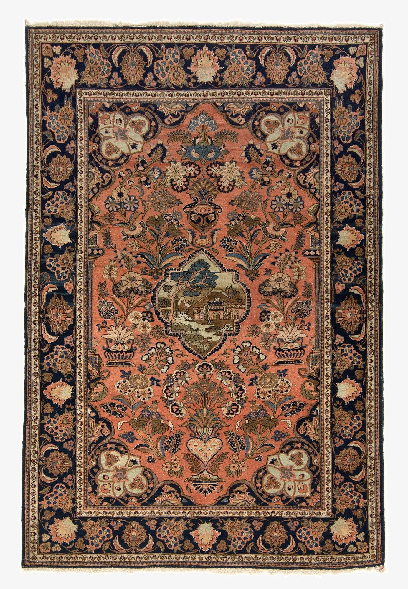 130cm x 198cm  Hand Knotted Kashan Persian Wool Rug