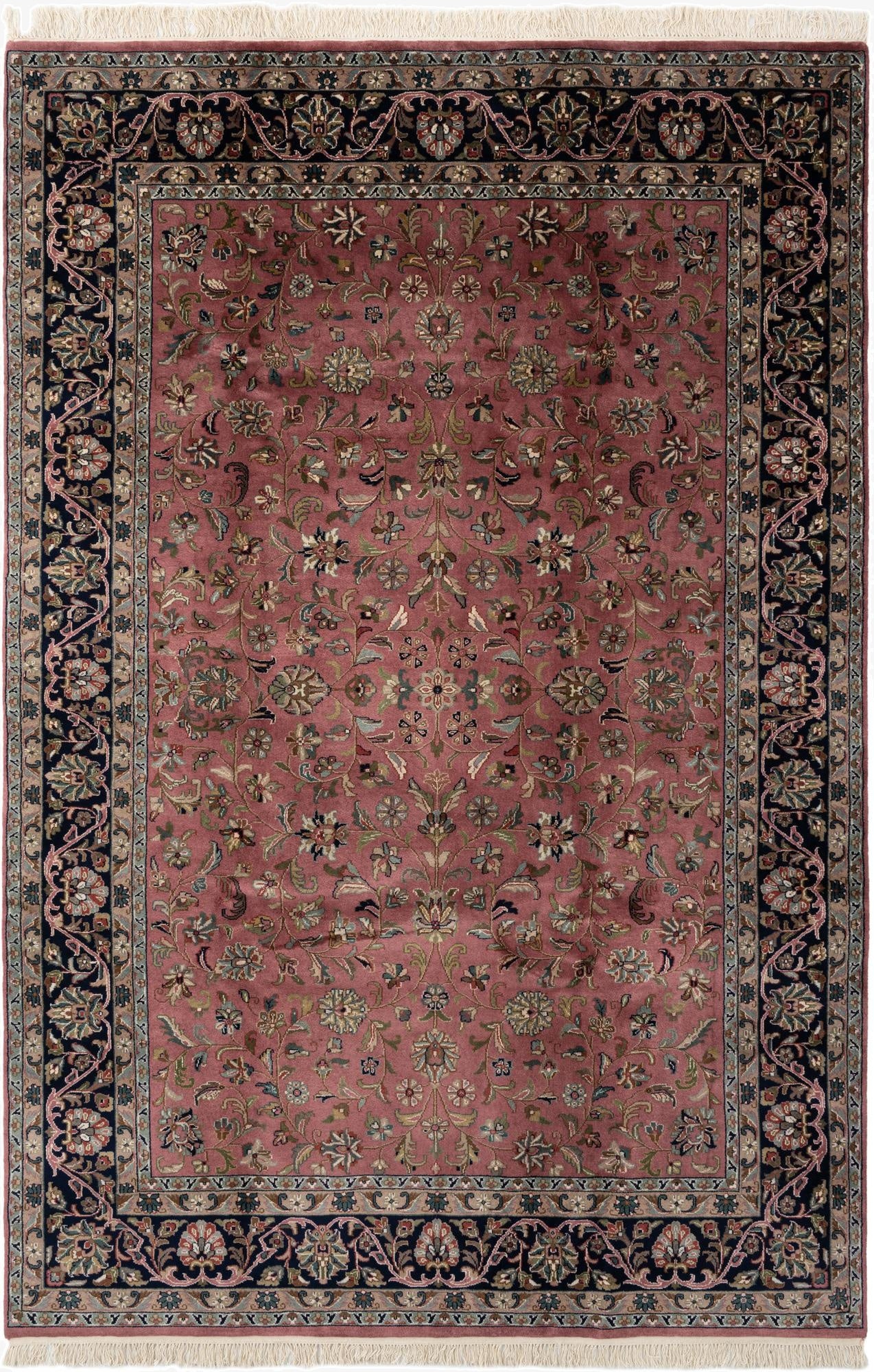 6' 6 x 9' 10 Hand Knotted Kashan Wool Rug