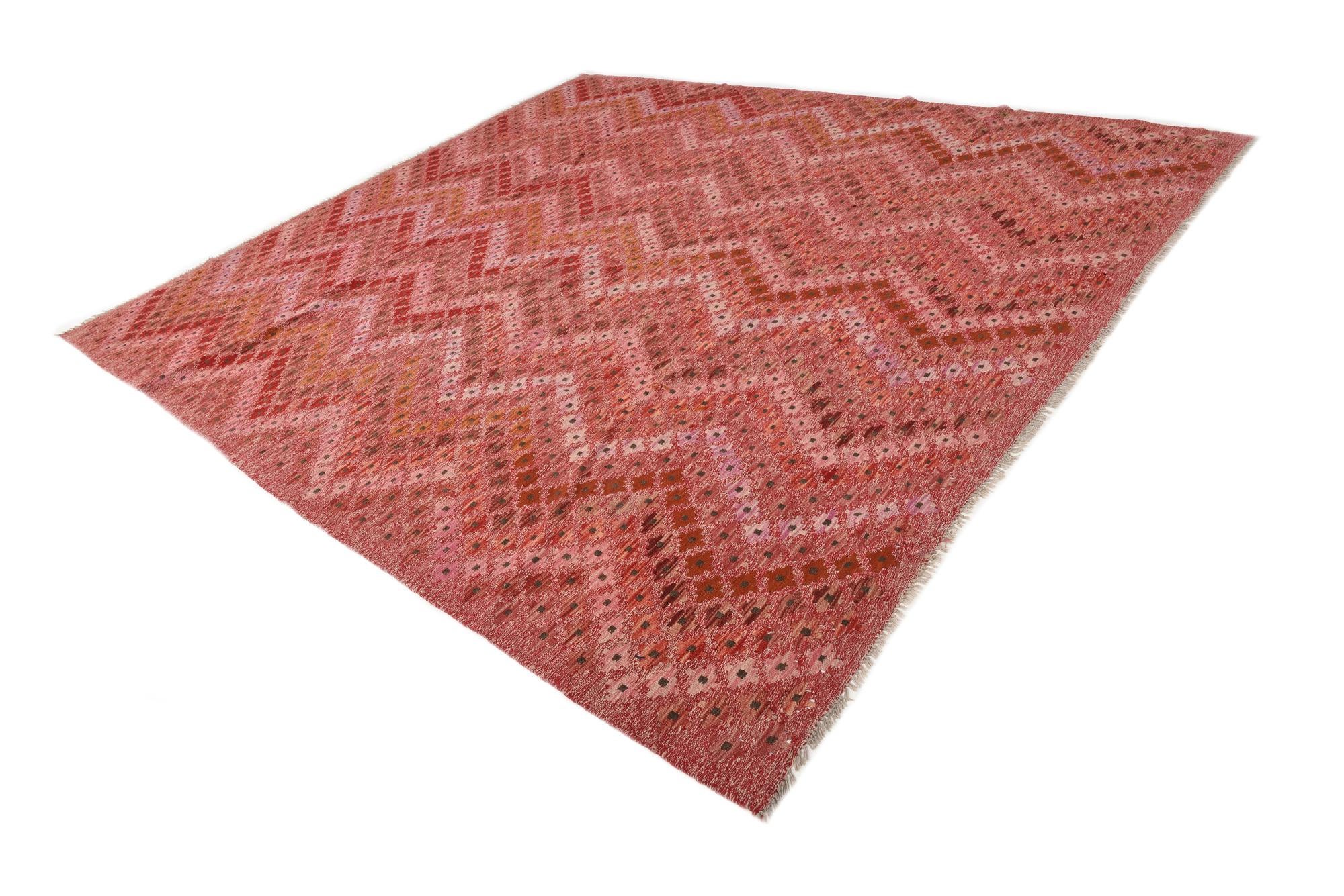 8' 8 x 9' 8 Hand Woven Kilim Modern Wool Rug