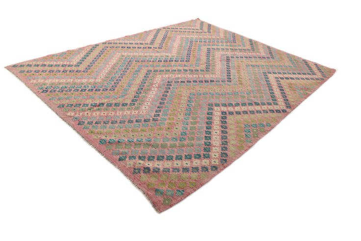 Detail image of 7' 4 x 9' 7 Hand Woven Kilim Modern Wool Rug