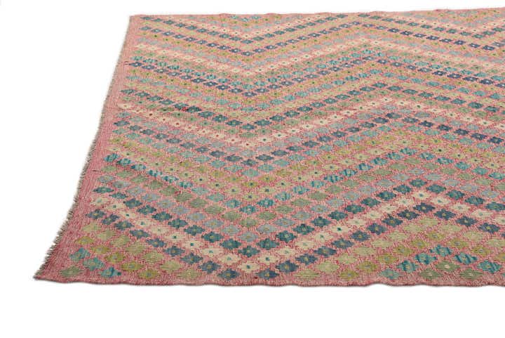 7' 4 x 9' 7 Hand Woven Kilim Modern Wool Rug