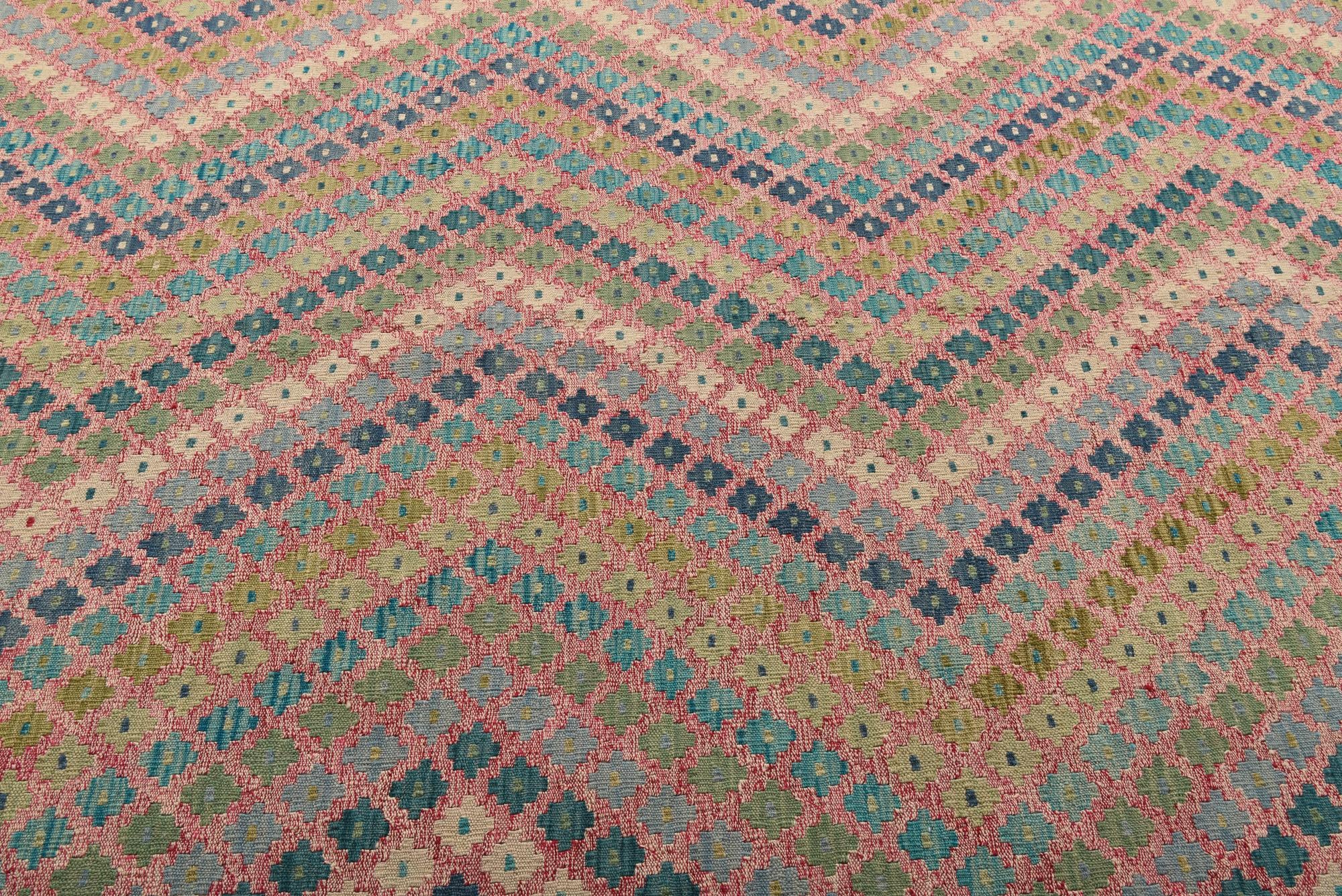 7' 4 x 9' 7 Hand Woven Kilim Modern Wool Rug