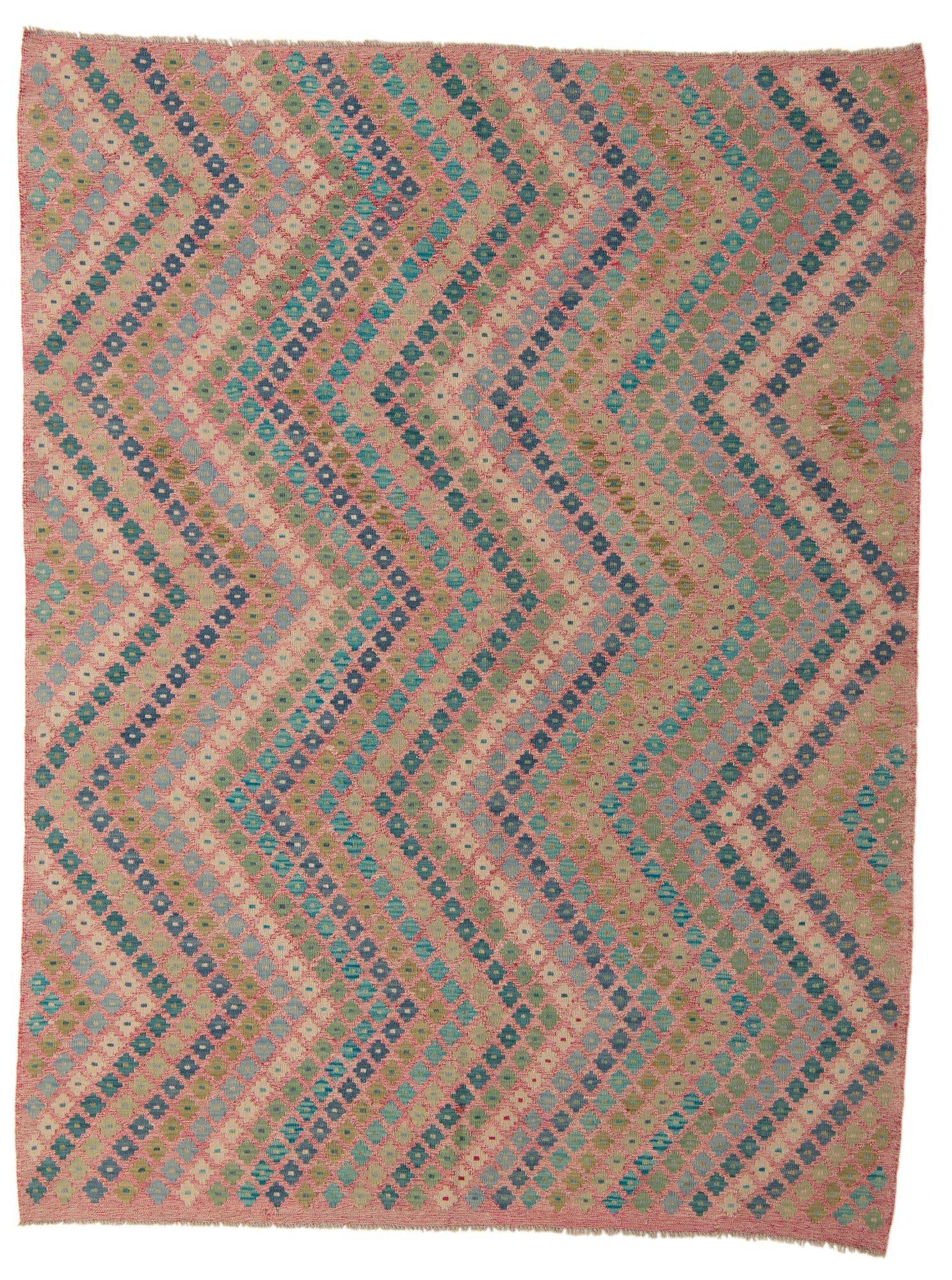 7' 4 x 9' 7 Hand Woven Kilim Modern Wool Rug