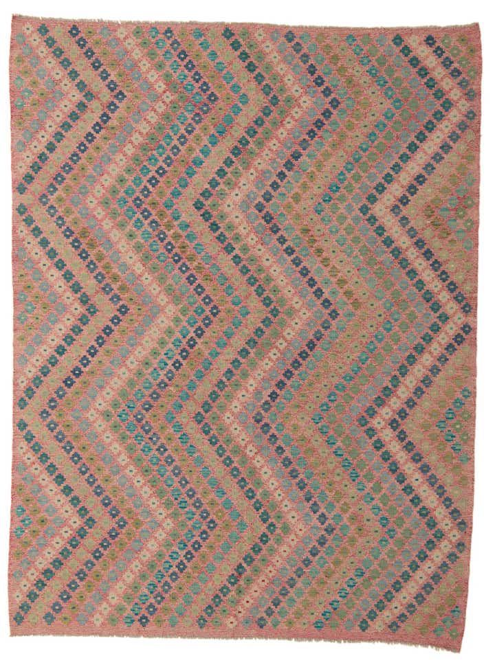 7' 4 x 9' 7 Hand Woven Kilim Modern Wool Rug