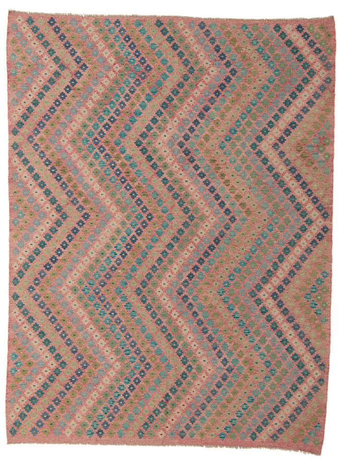 Detail image of 7' 4 x 9' 7 Hand Woven Kilim Modern Wool Rug