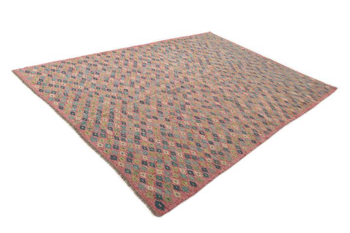 6' 10 x 9' 8 Hand Woven Kilim Modern Wool Rug