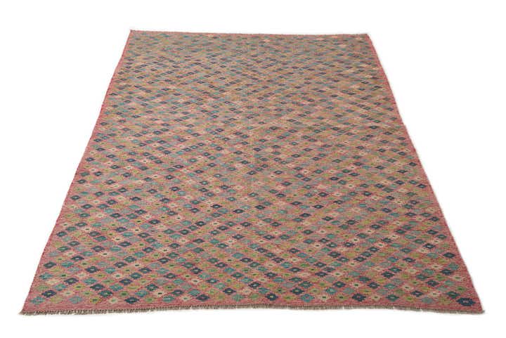 6' 10 x 9' 8 Hand Woven Kilim Modern Wool Rug