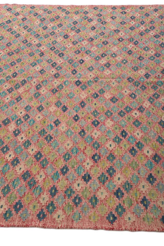 6' 10 x 9' 8 Hand Woven Kilim Modern Wool Rug