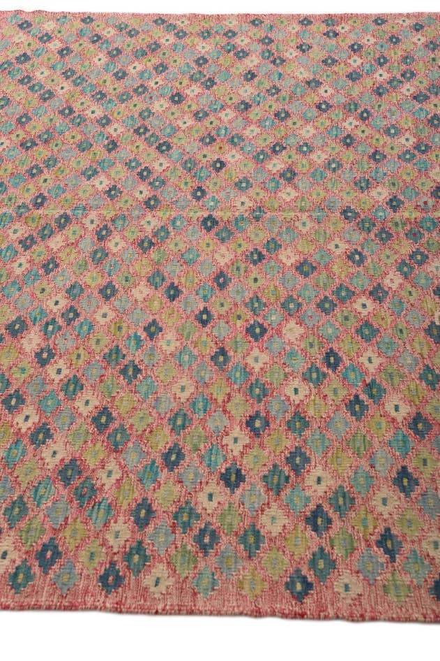 Detail image of 6' 10 x 9' 8 Hand Woven Kilim Modern Wool Rug