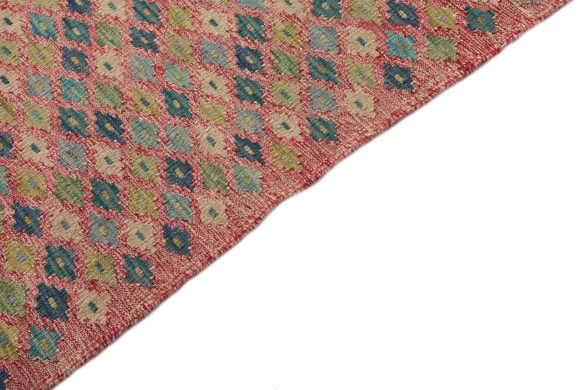6' 10 x 9' 8 Hand Woven Kilim Modern Wool Rug