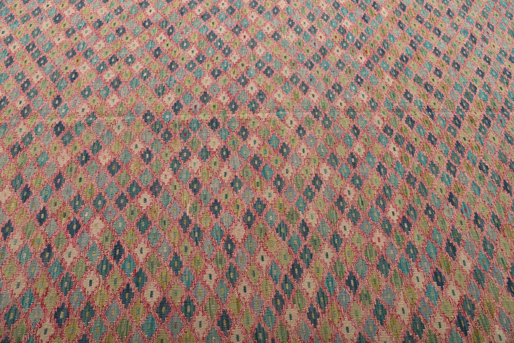 6' 10 x 9' 8 Hand Woven Kilim Modern Wool Rug