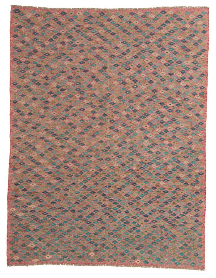 Detail image of 6' 10 x 9' 8 Hand Woven Kilim Modern Wool Rug