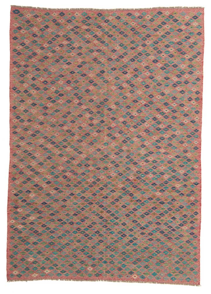 6' 10 x 9' 8 Hand Woven Kilim Modern Wool Rug