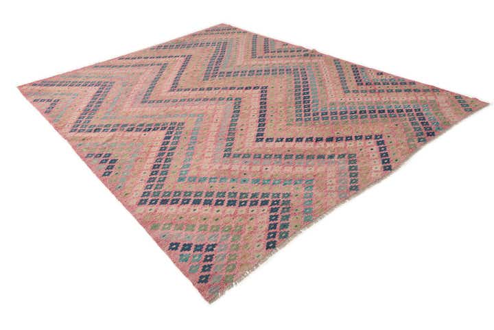 7' 1 x 9' 5 Hand Woven Kilim Modern Wool Rug