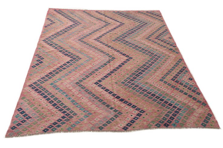 Detail image of 7' 1 x 9' 5 Hand Woven Kilim Modern Wool Rug